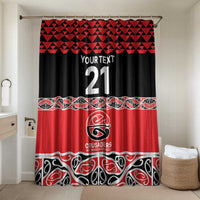 New Zealand Rugby Pacific Custom Bathroom Set Whatumoana Maori Kowhaiwhai Pattern LT9 Shower Curtain Only Blue - Polynesian Pride