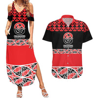 New Zealand Rugby Pacific Custom Couples Matching Summer Maxi Dress and Hawaiian Shirt Whatumoana Maori Kowhaiwhai Pattern