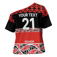 New Zealand Rugby Pacific Custom Cross Shoulder Shirt Whatumoana Maori Kowhaiwhai Pattern - Polynesian Pride