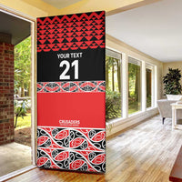 New Zealand Rugby Pacific Custom Door Cover Whatumoana Maori Kowhaiwhai Pattern LT9 - Polynesian Pride