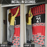 New Zealand Rugby Pacific Custom Door Cover Whatumoana Maori Kowhaiwhai Pattern LT9 - Polynesian Pride