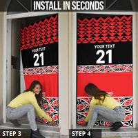 New Zealand Rugby Pacific Custom Door Cover Whatumoana Maori Kowhaiwhai Pattern LT9 - Polynesian Pride