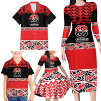 New Zealand Rugby Pacific Custom Family Matching Long Sleeve Bodycon Dress and Hawaiian Shirt Whatumoana Maori Kowhaiwhai Pattern