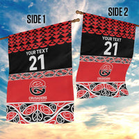 New Zealand Rugby Pacific Custom Garden Flag Whatumoana Maori Kowhaiwhai Pattern
