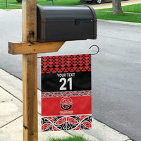 New Zealand Rugby Pacific Custom Garden Flag Whatumoana Maori Kowhaiwhai Pattern