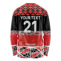 New Zealand Rugby Pacific Custom Long Sleeve Shirt Whatumoana Maori Kowhaiwhai Pattern