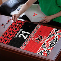 New Zealand Rugby Pacific Custom Puzzle Whatumoana Maori Kowhaiwhai Pattern - Polynesian Pride