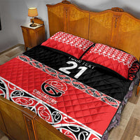 New Zealand Rugby Pacific Custom Quilt Bed Set Whatumoana Maori Kowhaiwhai Pattern