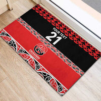 New Zealand Rugby Pacific Custom Rubber Doormat Whatumoana Maori Kowhaiwhai Pattern