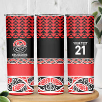 New Zealand Rugby Pacific Custom Skinny Tumbler Whatumoana Maori Kowhaiwhai Pattern