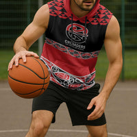 New Zealand Rugby Pacific Custom Sleeveless Hoodie Whatumoana Maori Kowhaiwhai Pattern - Polynesian Pride