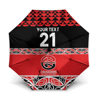 New Zealand Rugby Pacific Custom Umbrella Whatumoana Maori Kowhaiwhai Pattern LT9 One Size Folded 11.42 inch Opened Diameter 37.4 inch Blue - Polynesian Pride