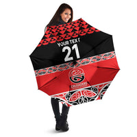 New Zealand Rugby Pacific Custom Umbrella Whatumoana Maori Kowhaiwhai Pattern LT9 - Polynesian Pride