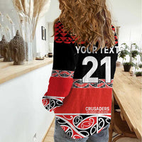 New Zealand Rugby Pacific Custom Women Casual Shirt Whatumoana Maori Kowhaiwhai Pattern