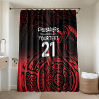New Zealand Rugby Pacific Custom Bathroom Set Whatumoana Maori Tribal Tattoo LT9 Shower Curtain Only Gold - Polynesian Pride