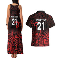 New Zealand Rugby Pacific Custom Couples Matching Tank Maxi Dress and Hawaiian Shirt Whatumoana Maori Tribal Tattoo