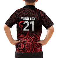 New Zealand Rugby Pacific Custom Family Matching Off Shoulder Short Dress and Hawaiian Shirt Whatumoana Maori Tribal Tattoo
