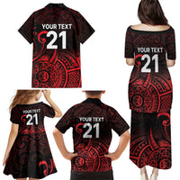 New Zealand Rugby Pacific Custom Family Matching Puletasi and Hawaiian Shirt Whatumoana Maori Tribal Tattoo