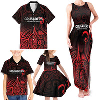 New Zealand Rugby Pacific Custom Family Matching Tank Maxi Dress and Hawaiian Shirt Whatumoana Maori Tribal Tattoo
