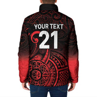 New Zealand Rugby Pacific Custom Padded Jacket Whatumoana Maori Tribal Tattoo - Polynesian Pride