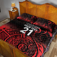 New Zealand Rugby Pacific Custom Quilt Bed Set Whatumoana Maori Tribal Tattoo