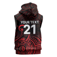 New Zealand Rugby Pacific Custom Sleeveless Hoodie Whatumoana Maori Tribal Tattoo - Polynesian Pride