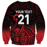 New Zealand Rugby Pacific Custom Sweatshirt Whatumoana Maori Tribal Tattoo