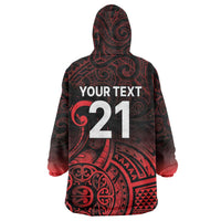 New Zealand Rugby Pacific Custom Wearable Blanket Hoodie Whatumoana Maori Tribal Tattoo