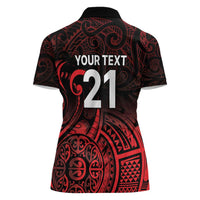 New Zealand Rugby Pacific Custom Women Polo Shirt Whatumoana Maori Tribal Tattoo