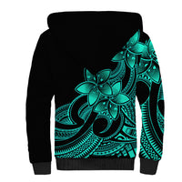 Polynesian Pride Plumeria Flowers Sherpa Hoodie Polynesian Tribal Aqua Vibe LT9 - Polynesian Pride