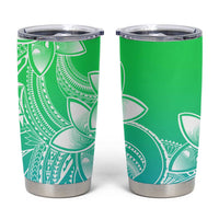 Polynesian Tribal Plumeria Flowers Tumbler Cup Gradient Green Vibe LT9 Gradient Green - Polynesian Pride