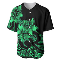 Polynesian Pride Plumeria Flowers Baseball Jersey Polynesian Tribal Green Vibe LT9 Green - Polynesian Pride