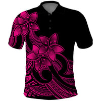 Polynesian Pride Plumeria Flowers Polo Shirt Polynesian Tribal Pink Vibe LT9 Pink - Polynesian Pride