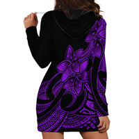 Polynesian Pride Plumeria Flowers Hoodie Dress Polynesian Tribal Purple Vibe LT9 - Polynesian Pride