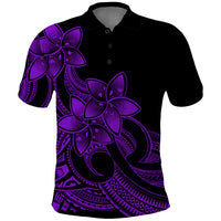 Polynesian Pride Plumeria Flowers Polo Shirt Polynesian Tribal Purple Vibe LT9 Purple - Polynesian Pride