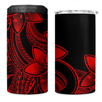 Polynesian Tribal Plumeria Flowers 4 in 1 Can Cooler Tumbler Red Vibe LT9 One Size: 16 oz Red - Polynesian Pride