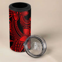 Polynesian Tribal Plumeria Flowers 4 in 1 Can Cooler Tumbler Red Vibe LT9 - Polynesian Pride
