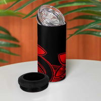 Polynesian Tribal Plumeria Flowers 4 in 1 Can Cooler Tumbler Red Vibe LT9 - Polynesian Pride
