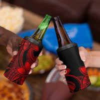 Polynesian Tribal Plumeria Flowers 4 in 1 Can Cooler Tumbler Red Vibe LT9 - Polynesian Pride