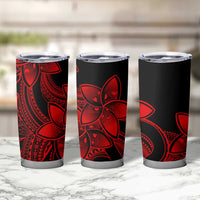 Polynesian Tribal Plumeria Flowers Tumbler Cup Red Vibe