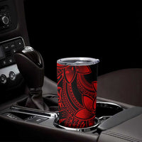Polynesian Tribal Plumeria Flowers Tumbler Cup Red Vibe