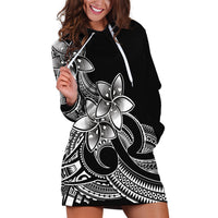 Polynesian Pride Plumeria Flowers Hoodie Dress Polynesian Tribal White Vibe LT9 White - Polynesian Pride