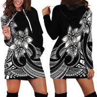 Polynesian Pride Plumeria Flowers Hoodie Dress Polynesian Tribal White Vibe LT9 - Polynesian Pride