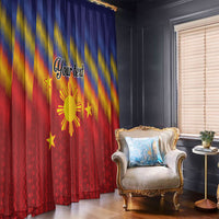 Personalized Philippines Eight Rays Sun Window Curtain Traditional Filipino Igorot Pattern Motif