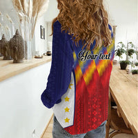 Personalized Philippines Eight Rays Sun Women Casual Shirt Traditional Filipino Igorot Pattern Motif