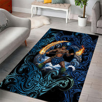 Samoa Siva Afi Area Rug Fireknife Fire Dance Pacific Tribal Motif