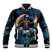 Samoa Siva Afi Baseball Jacket Fireknife Fire Dance Pacific Tribal Motif
