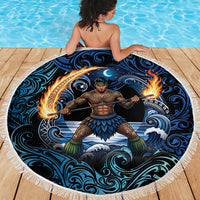 Samoa Siva Afi Beach Blanket Fireknife Fire Dance Pacific Tribal Motif