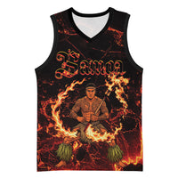 Samoa Siva Afi Dance Fireknife Basketball Jersey Polynesian Heritage Fire Dance