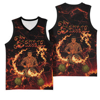 Samoa Siva Afi Dance Fireknife Basketball Jersey Polynesian Heritage Fire Dance